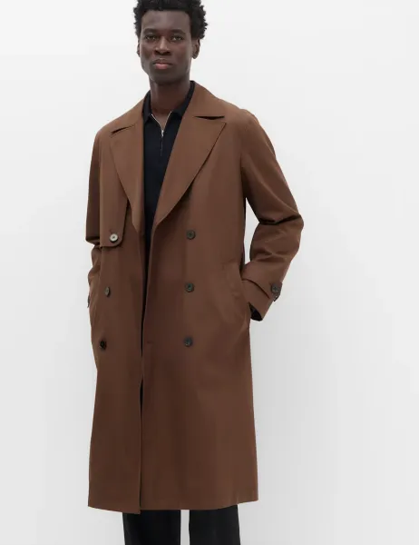 Marks & Spencer Pure Cotton Double Breasted Trench Coat Rich Quartz