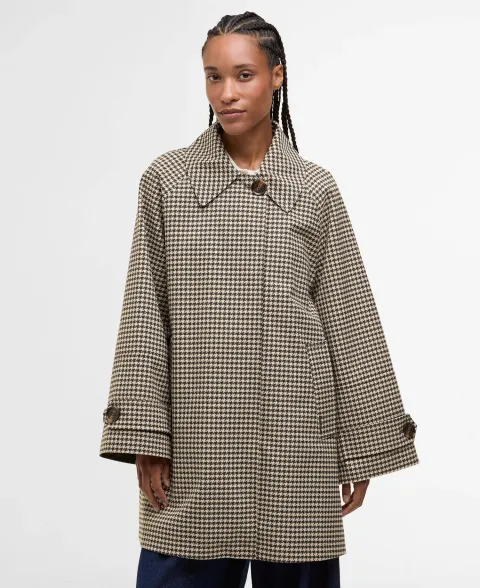 Kennedy Houndstooth Showerproof Car Coat