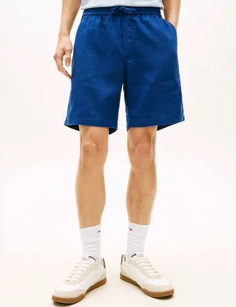 Tommy Hilfiger Regular Fit Linen Rich Lightweight Shorts Blue