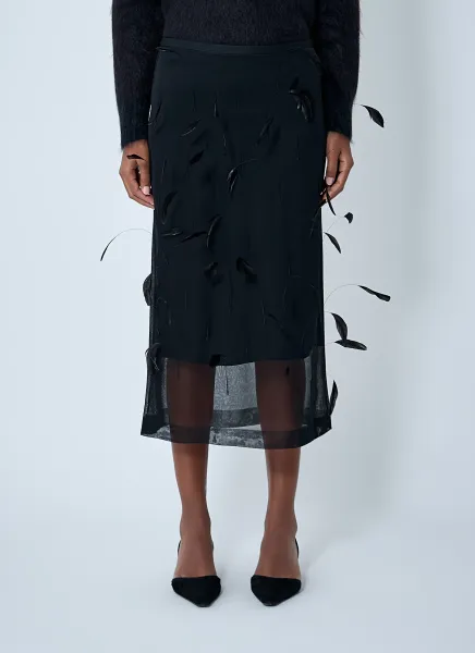 Feather Embroidery Skirt