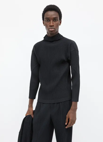 High Neck Pleated Top