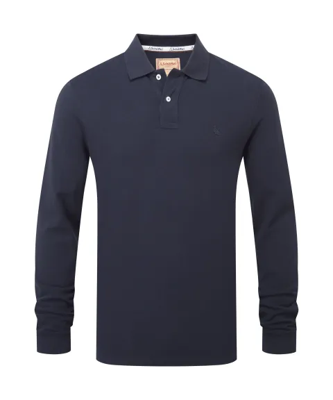 Schöffel Country St Ives Long Sleeve Polo Shirt - Navy