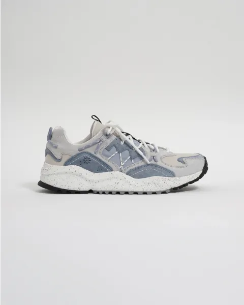 Flower Mountain - Grey Light Blue Suede and Nylon Yamabushi Trainers