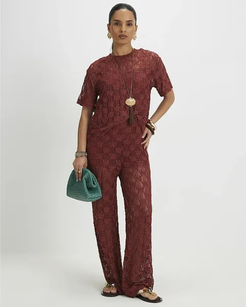 River Island Petite Crochet Lace Trousers