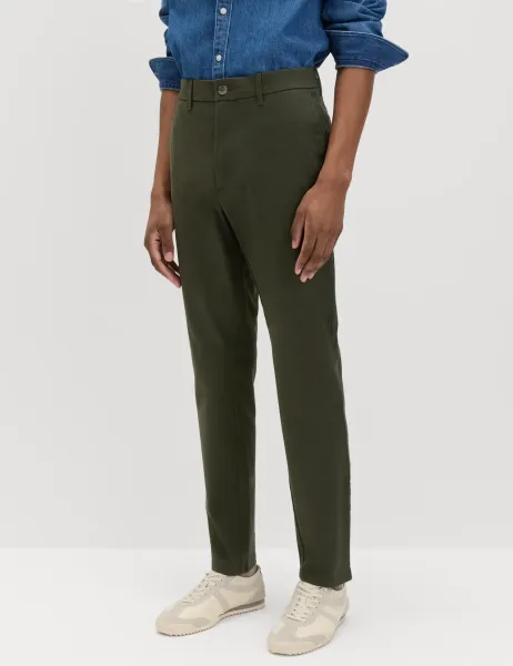 Marks & Spencer Slim Fit Cotton Rich Stretch Chinos Dark Khaki