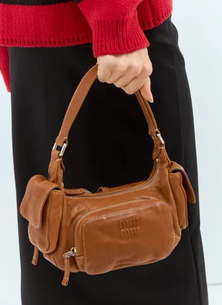 Pocket Nappa Leather Shoulder Bag