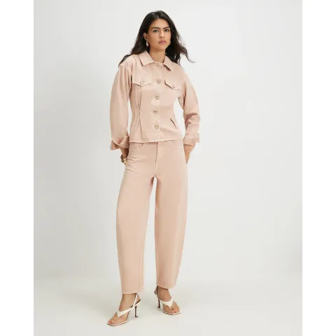 River Island Mid Rise Seamed Barrel Leg Jeans
