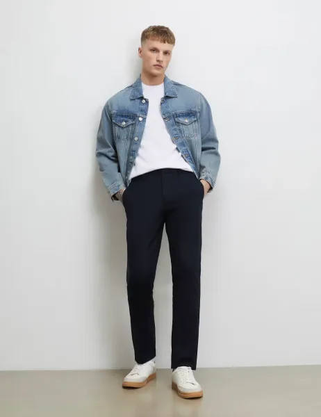 River Island Slim Fit Stretch Chinos Navy