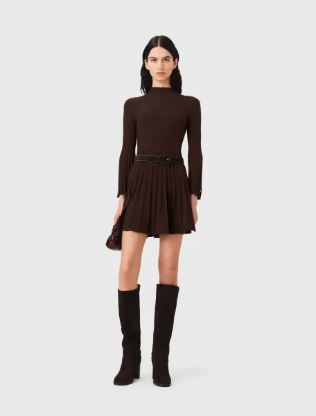 High-neck short skater dress