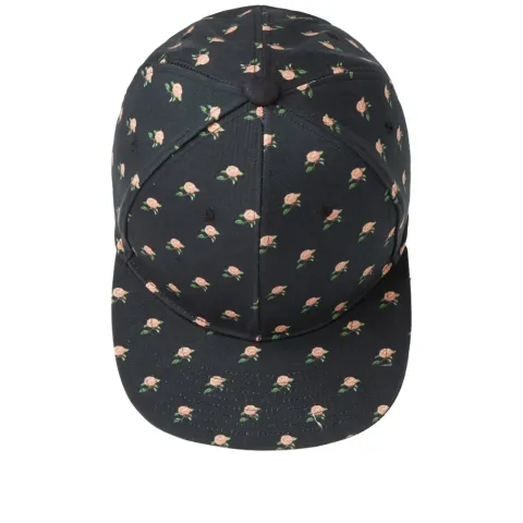 Rose Print Snapback Cap