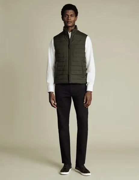 Charles Tyrwhitt Quilted Lightweight Gilet Olive