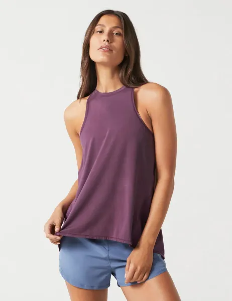 Lilybod Kendall Graphic Stripe Tank Top Plum