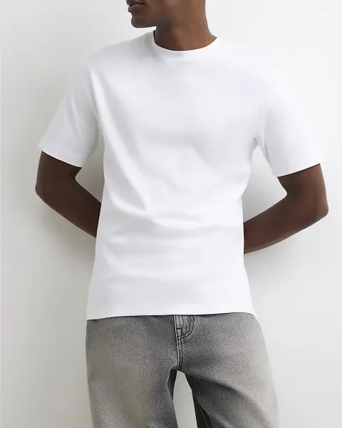 River Island Slim Fit Cotton Crew Neck T-Shirt