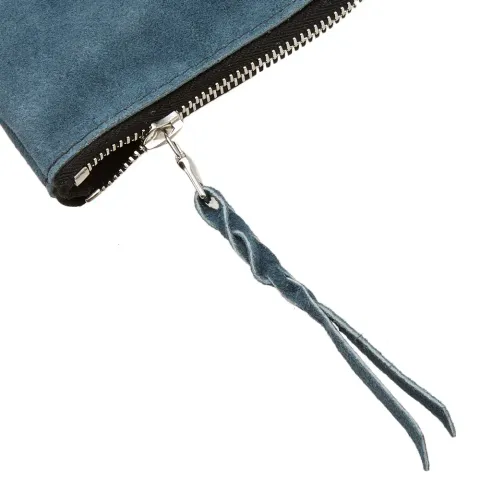 Suede Half Zip Wallet