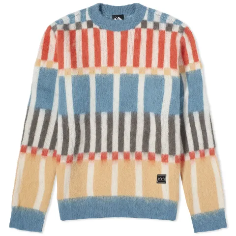 TTT Check Grid Mohair Crew Knit