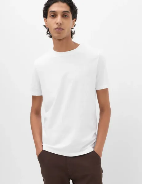 Marks & Spencer Pure Cotton Regular Fit Crew Neck T-Shirt White