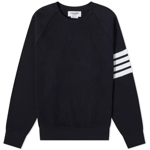 4 Bar Raglan Sleeve Waffle Crew Sweat