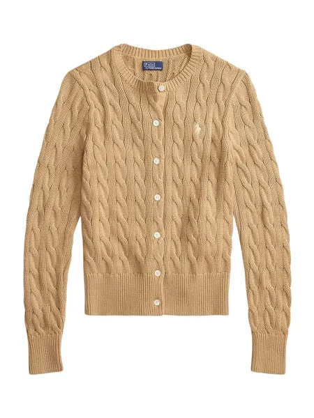 Polo Ralph Lauren Cable-Knit Long-Sleeve Cardigan Khaki