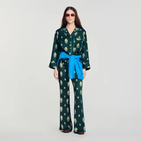 Paisley print pyjama shirt