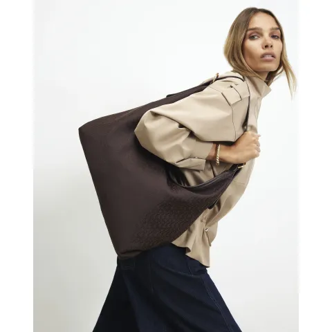 River Island Monogram Jacquard Slouch Bag