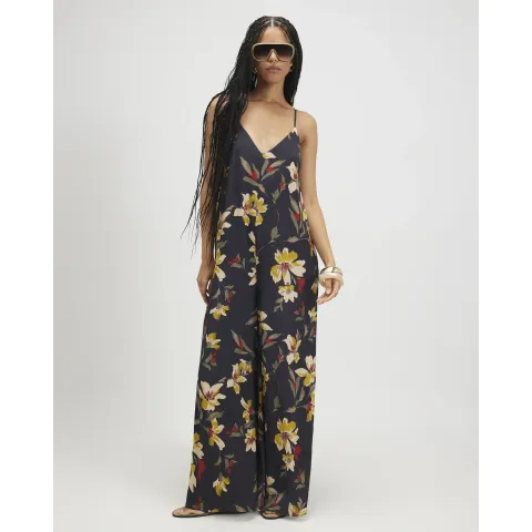 River Island Floral Wide Leg Jumpsuit