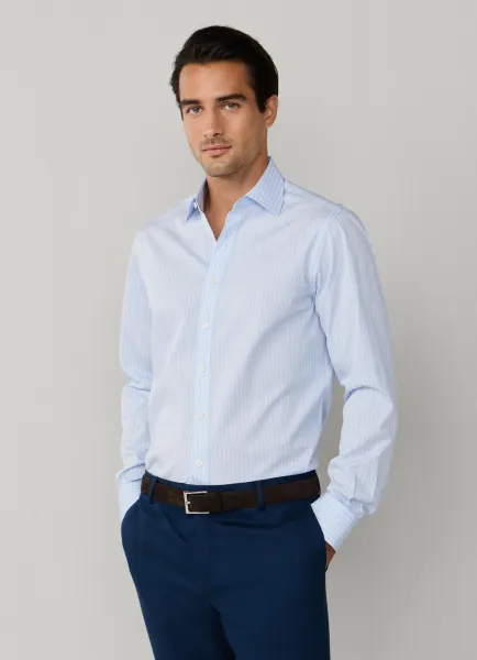 Classic Fit Twill Twin Stripe Shirt