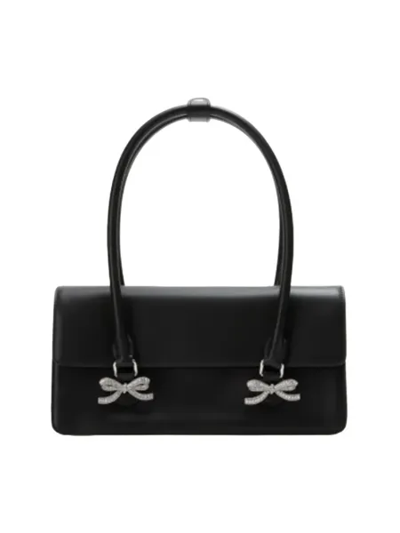 Black Soft Leather Shoulder Bag