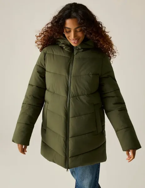 Regatta Faye Water Repellent Hooded Padded Jacket Khaki