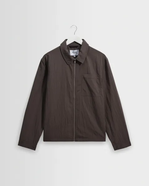 Lytton - Charcoal Crinkle Nylon Overshirt