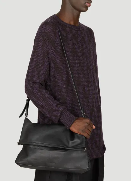 Leather Flap-Over Tote Bag