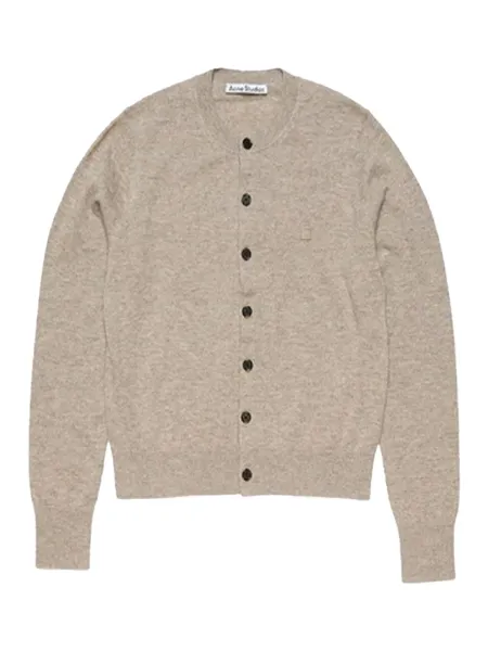 Women Fitted Cardigan Greige Melange