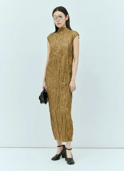 Crinkled Midi Dress