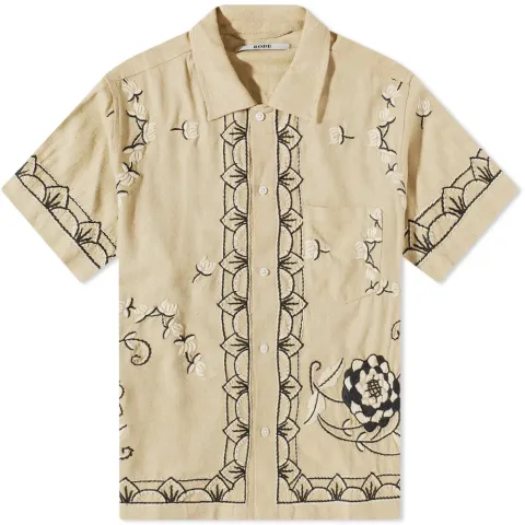 Embroidered Dandelion Short Sleeve Shirt
