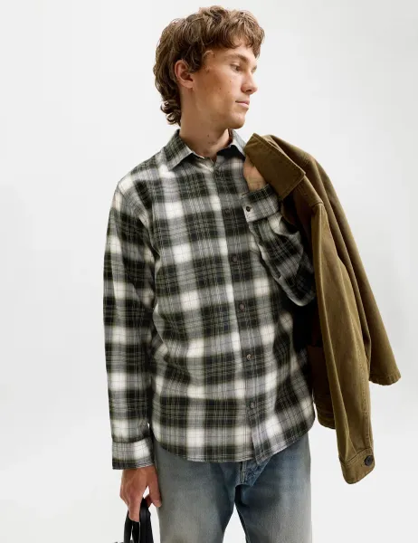 Jack & Jones Pure Cotton Checked Shirt Green Mix