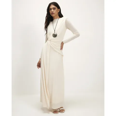 River Island Sheer Drape Maxi Dress