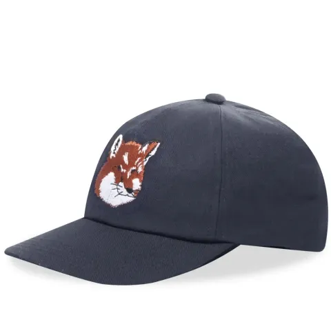 Large Fox Head Embroidery 6P Cap