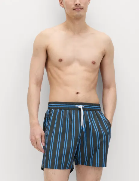 Marks & Spencer Quick Dry Striped Swim Shorts Khaki