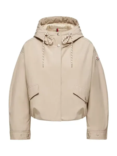 Women Eucalyptus Hooded Short Jacket Beige