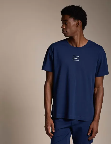 Laze Cotton Rich Jersey Logo T-Shirt Navy