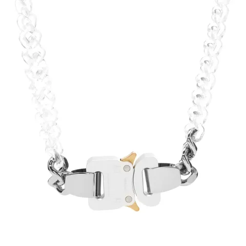 Nylon and Metal Chain Necklace