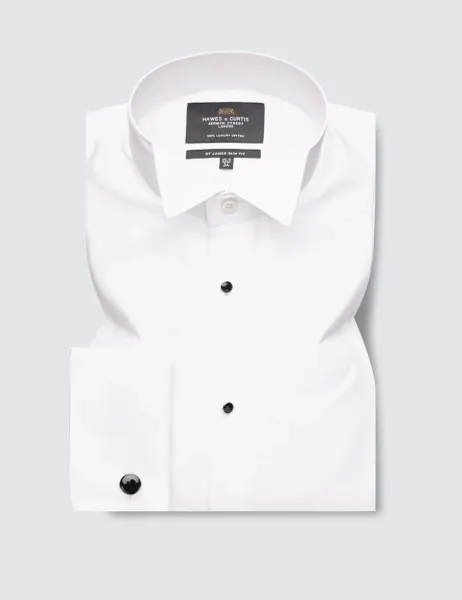 Hawes & Curtis Slim Fit Easy Iron Pure Cotton Shirt White