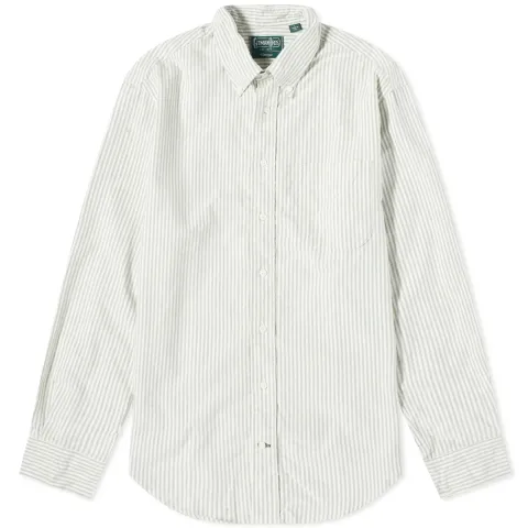 Button Down Brush Stripe Oxford Shirt