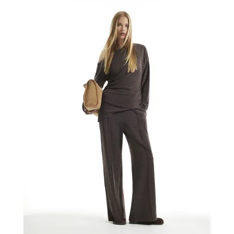 River Island Cosy Marl Wide Leg Trousers