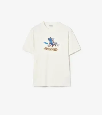 Beach Knight Cotton T-shirt in Chalk white