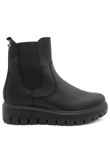 Jones Bootmaker Leather Waterproof Wedge Ankle Boots Black