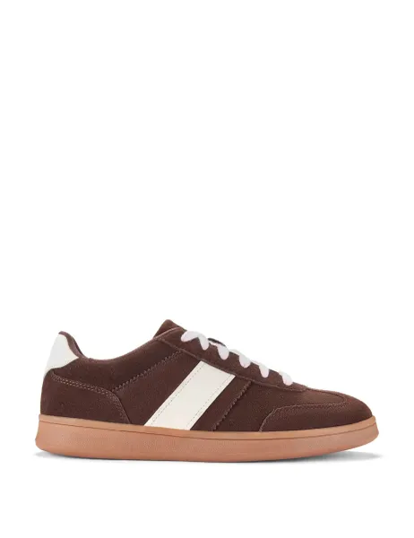 Clarks Suede Lace Up Trainers Brown