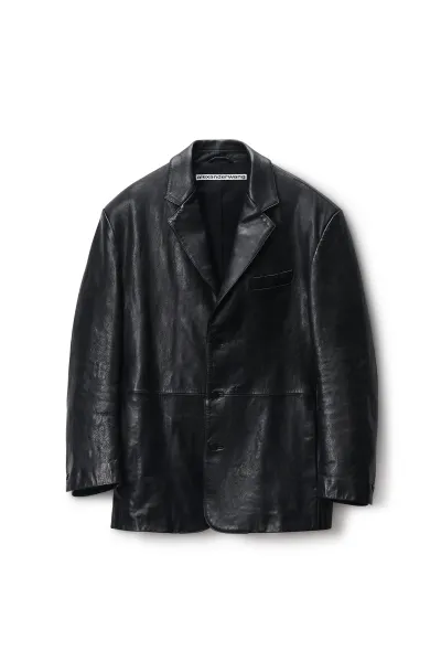 Boxy Blazer in Leather