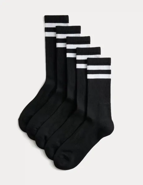Goodmove 5 Pack Cool & Fresh Sports Socks Black Mix