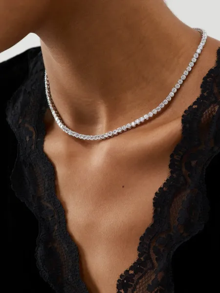 Swarovski Matrix Tennis necklace White/rhodium plated