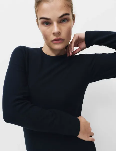 Marks & Spencer Heatgen Maximum Thermal Crew Neck Top Navy